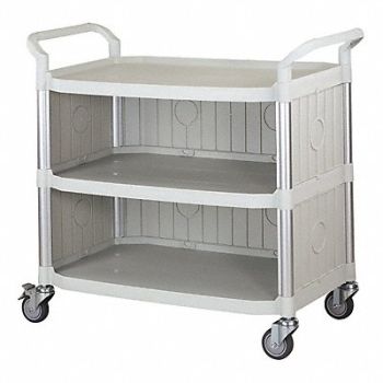GRAINGER APPROVED Enclosed Cart Poly Off-White 400 lb., 35KT31