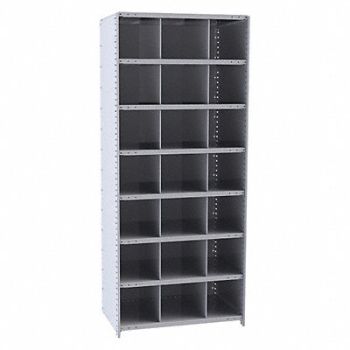 HALLOWELL StrMtlBinShlvng 24inx84inx36in #Cmpmt 21, 35KU34