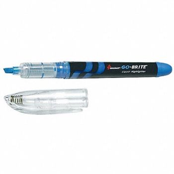 ABILITY ONE Highlighter Pen Stl Fluorescent Blue PK6, 35LX04