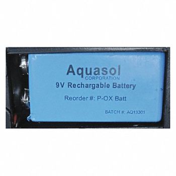 AQUASOL Rechargeable Battery 9V 1 in H 2 in L, 35MC78