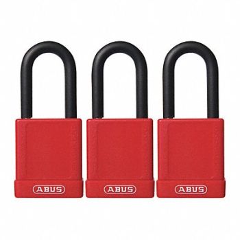 ABUS J0402 Lockout Padlock KA Red 1-3/4 H PK3, 35MD68