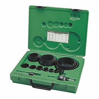 GREENLEE Hole Saw Kit Saw Range 7/8 to 2-1/2, 35MH75