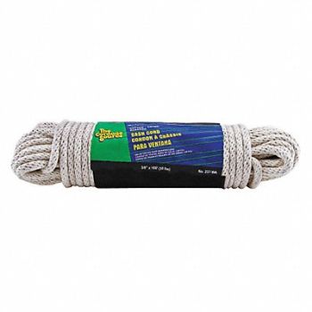 GRAINGER APPROVED Rope Cotton 3/8in Dia 100 ft., 35MN91