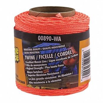 GRAINGER APPROVED Twine Nylon #18 250 ft Orange, 35MP19