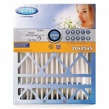 BESTAIR PRO FurnAirCleanerFilter MERV 13 20x25x5 2PK, 35NZ55