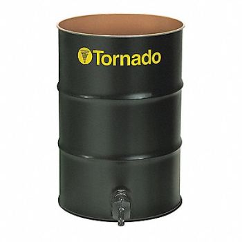 TORNADO Vacuum Drum Open Head 55 gal Steel Black, 35PG55