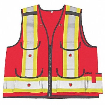 VIKING Hi Vis Surveyor Vest Class 1 M Red, 517M79