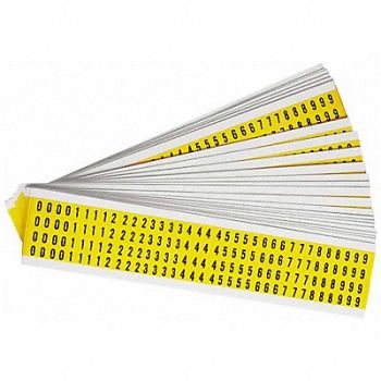 BRADY Number Label 0- 9 Blk/Yllw 3/8 H PK25, 35TA24