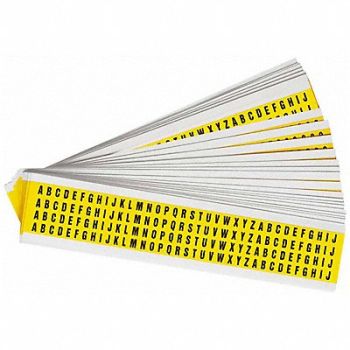 BRADY Letter Label A Thru Z Blk/Yllw 3/8 PK25, 35TA25
