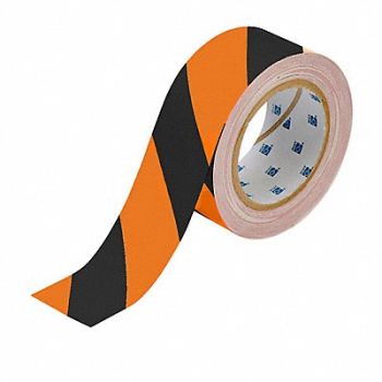 BRADY G5686 Floor Tape Black/Orange 2 inx100 ft Roll, 35TA38