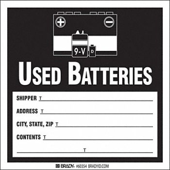 BRADY DOT Handling Label Waste 6 W PK100, 35TA49