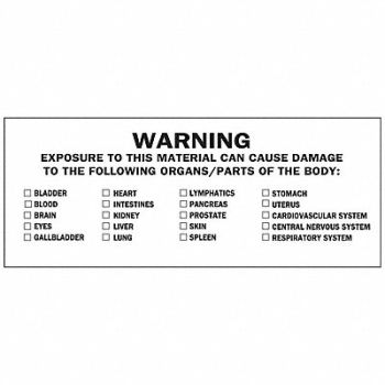 BRADY Label Vinyl 1-1/2inHx4inW 50 Labels PK50, 35TJ50