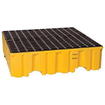 EAGLE Spill Pallet w/Drain 132 gal 4 Drum, 35U069