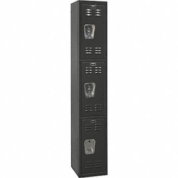 HALLOWELL Lckr 3x1Lckr Black 72 x12 x18 UnAssm, 35UW50