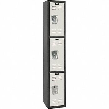HALLOWELL Lckr 3x1Lckr LtGry/Bk 72 x12 x18 UnAssm, 35UW51