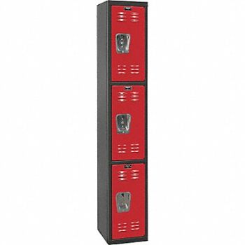 HALLOWELL Lckr 3x1Lckr Red/Blk 72 x12 x18 UnAssm, 35UW52