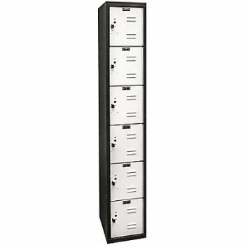 HALLOWELL Lckr 6x1Lckr LtGray/Blk 72 x12 x18 Assm, 35UW78