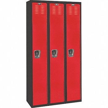 HALLOWELL Lckr 1x3Lckr Red/Blk 72 x36 x18 Assm, 35UW82