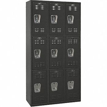 HALLOWELL Lckr 3x3Lckr Black 72 x36 x18 UnAssm, 35UW62