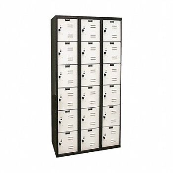 HALLOWELL Lckr 6x3Lckr LtGray/Blk 72 x36 x18 Assm, 35UW90