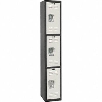 HALLOWELL Lckr 3x1Lckr LtGry/Blk 72 x12 x18 Assm, 35UW75