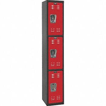 HALLOWELL Lckr 3x1Lckr Red/Blk 72 x12 x18 Assm, 35UW76