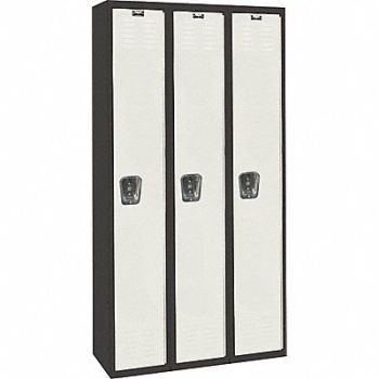 HALLOWELL Lckr 1x3Lckr LtGry/Blk 72 x36 x18 Assm, 35UW81