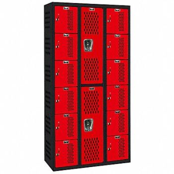 HALLOWELL Lckr 2x3Lckr Red/Blk 72 x36 x18 Assm, 35UW96