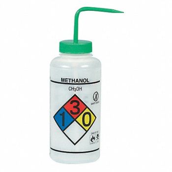SP SCIENCEWARE Wash Bottle Std 32 oz Methanol Green PK2, 35V634