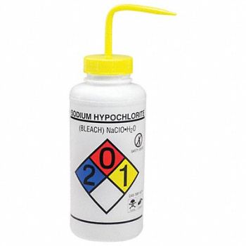 SP SCIENCEWARE Wash Bottle 500mL Bleach Yw PK2, 35V637