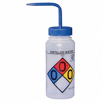 SP SCIENCEWARE Wash Btl Std 16 oz Distilled Wtr Blu PK4, 35V641