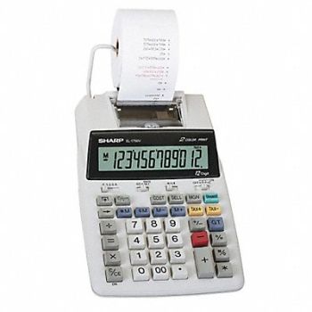 SHARP Desktop Calculator Printing LCD 12 Digit, 35W752