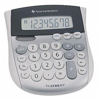 TEXAS INSTRUMENTS Minidesk Calculator LCD 8 Digit, 35W792