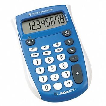 TEXAS INSTRUMENTS Pocket Calculator LCD 8 Digit, 35W798