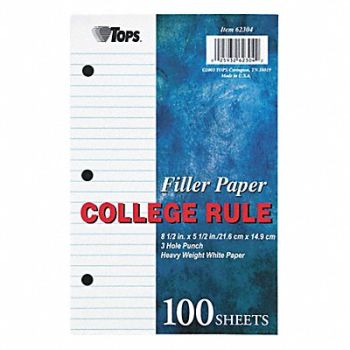 TOPS Looseleaf Paper College PK100, 35W920