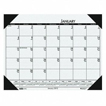 HOUSE OF DOOLITTLE Monthly Desk Pad Calendar 22x17 In Green, 35X150