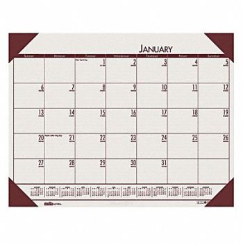 HOUSE OF DOOLITTLE Monthly Desk Pad Calendar 22x17 In Cream, 35X169