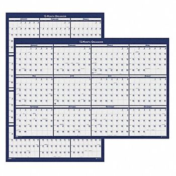 HOUSE OF DOOLITTLE Wall Calendar Reverse/Erase 18x24 In., 35X198