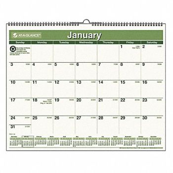 AT-A-GLANCE Wall Calendar Recycled 15x12 In., 35X253