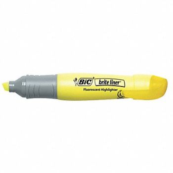 BIC Highlighter Flour Yellow XL Grip PK12, 35X934