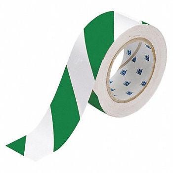 BRADY G5686 Floor Tape Green/White 2 inx100 ft Roll, 35XG16
