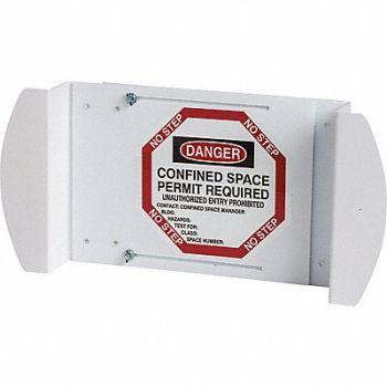 BRADY Manhole Cover Sign Danger Confined Space, 542Z66