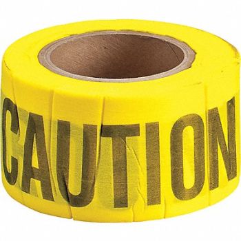 BRADY Barricade Tape Caution Black/Yellow 3inW, 35XM20