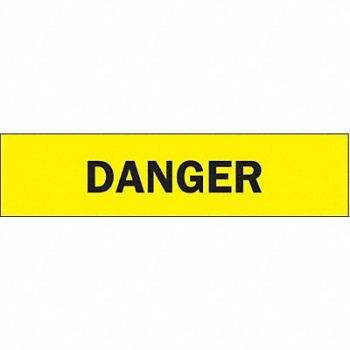 BRADY Barricade Tape Danger Black/Yellow 3inW, 35XM23