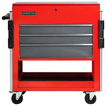 PROTO Rolling Cabinet 37 W 20 D 43 H Red, 35XP93