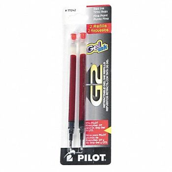 PILOT Pen Ink Refill Rollerball Red PK2, 35Y566