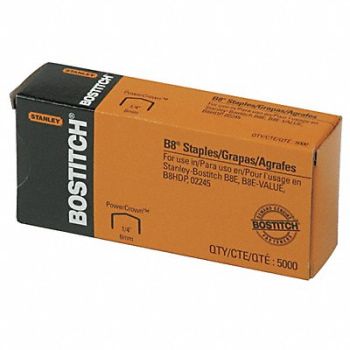 STANLEY BOSTITCH Staples 1/4 in Leg PK5000, 35Y686