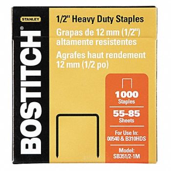 STANLEY BOSTITCH Staples Heavy Duty 1/2 in Leg PK1000, 35Y690
