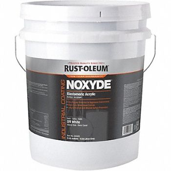 RUST-OLEUM J0583 Elastomeric Acrylic Off White 5 gal Pail, 35YJ71