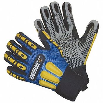 IMPACTO Impact Gloves 3XL Blue/Blk/Gray/Yllw PR, 35YL59